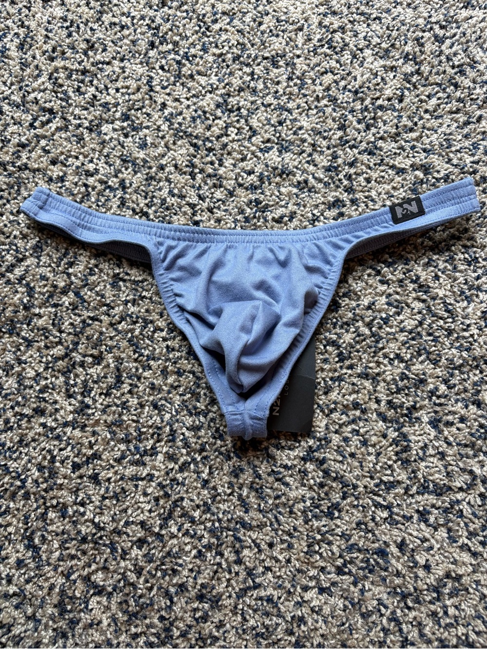 Men’s N2N Bodywear "Winter Blues" Thong in 'Frost' Blue – Size Medium - NWT